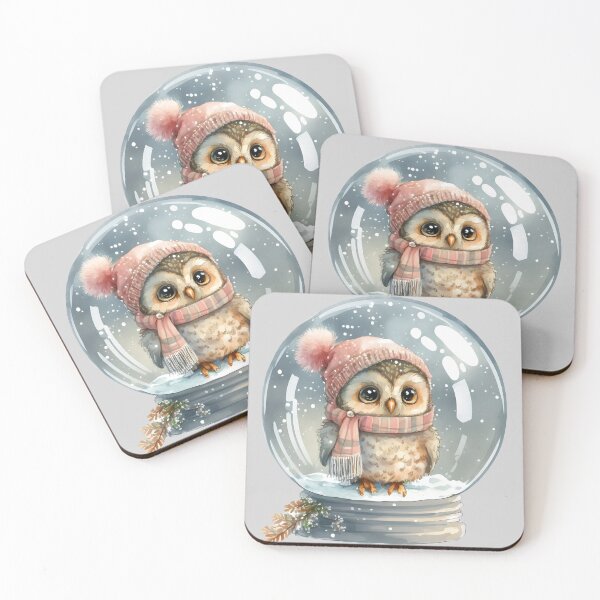 Item preview, Cute Owl in Winter Snow Globe, gift for owl lover, I’ll Owl ways love you, Woodland owl designed and sold by Mumzy2many.