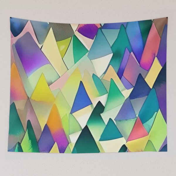 Item preview, Psychedelic Triangles - Colorful Triangle Shape Pattern designed and sold by bandjdesigns.