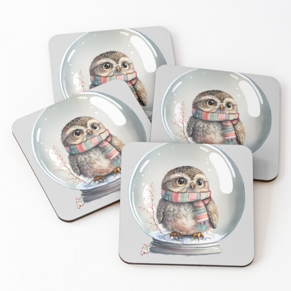 Item preview, Cute Owl in Winter Snow Globe, gift for owl lover, I’ll Owl ways love you, Woodland owl designed and sold by Mumzy2many.