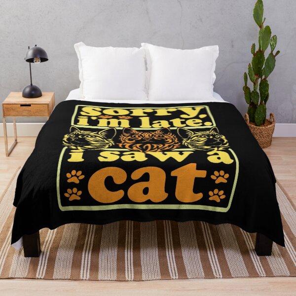 Item preview, lo siento, llego tarde. vi un gato - diseño amarillo divertido designed and sold by hamzablk.