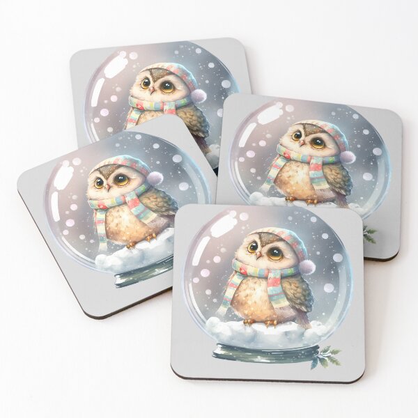 Item preview, Cute Owl in Winter Snow Globe, gift for owl lover, I’ll Owl ways love you, Woodland owl designed and sold by Mumzy2many.