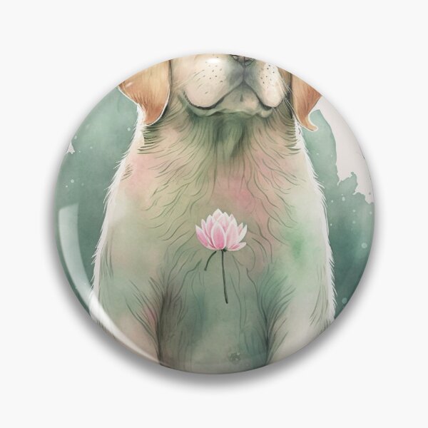 Item preview, Meditating dog in lotus watercolor 01 designed and sold by printiesart.