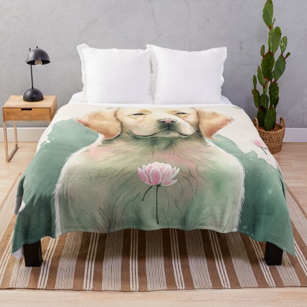 Item preview, Meditating dog in lotus watercolor 01 designed and sold by printiesart.