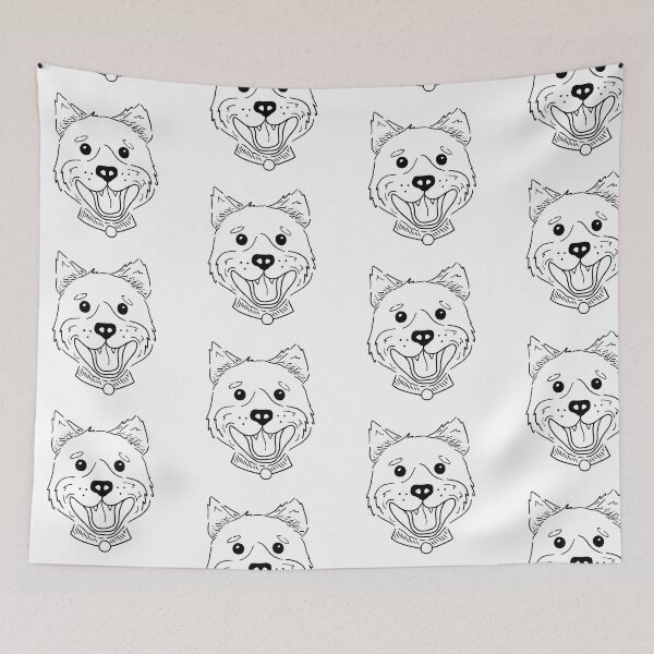 Item preview, Cute Puppy Face Digital Illustration Black And White designed and sold by Bennett Swanson.
