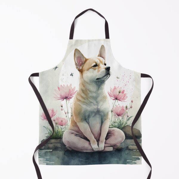 Item preview, Meditating dog in lotus watercolor 03 designed and sold by printiesart.