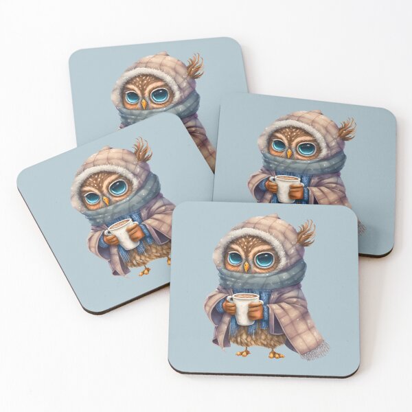 Item preview, Cute Owl drinking hot coffee or tea,  gift for owl lover, I’ll Owl ways love you, Woodland owl designed and sold by Mumzy2many.