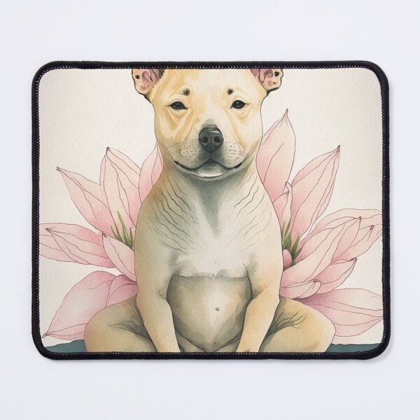 Item preview, Meditating dog in lotus watercolor 04 designed and sold by printiesart.