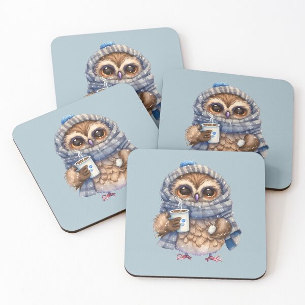 Item preview, Cute Owl drinking hot coffee or tea,  gift for owl lover, I’ll Owl ways love you, Woodland owl designed and sold by Mumzy2many.
