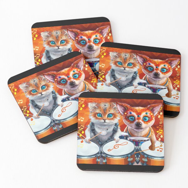 Item preview, Dog and Cat musicians designed and sold by Artbellachi.