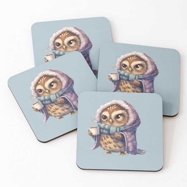 Item preview, Cute Owl drinking hot coffee or tea,  gift for owl lover, I’ll Owl ways love you, Woodland owl designed and sold by Mumzy2many.