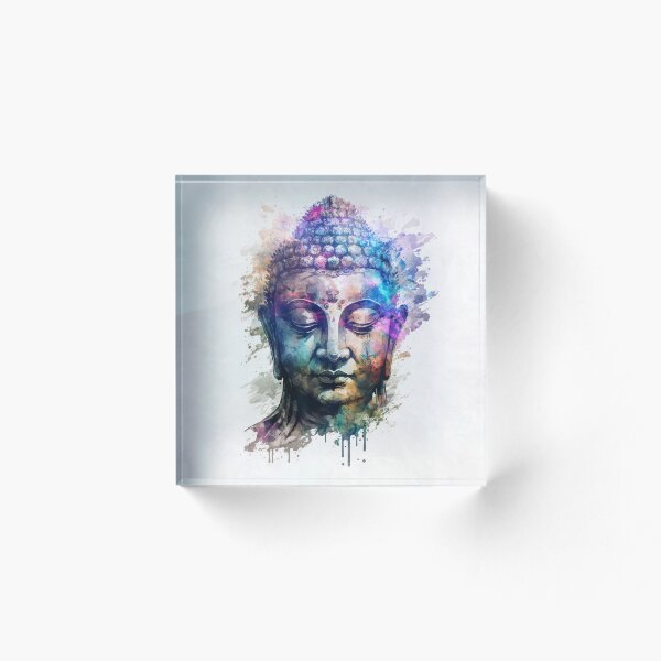 Aperçu de l'œuvre Bouddha Tête Zen Méditation Aquarelle créée et vendue par Cameron Gray.