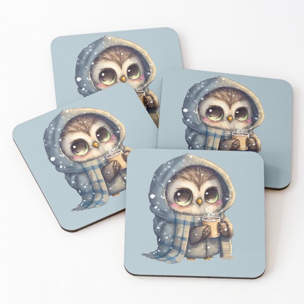 Item preview, Cute Owl drinking hot coffee or tea,  gift for owl lover, I’ll Owl ways love you, Woodland owl designed and sold by Mumzy2many.