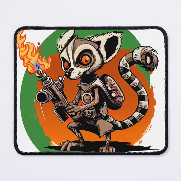 Item preview, Fire Lovin’ Lemur (Green Background) designed and sold by ADHDigitalDesign.