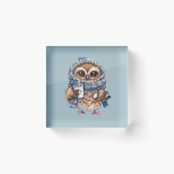 Item preview, Cute Owl drinking hot coffee or tea,  gift for owl lover, I’ll Owl ways love you, Woodland owl designed and sold by Mumzy2many.