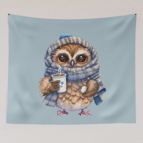 Item preview, Cute Owl drinking hot coffee or tea,  gift for owl lover, I’ll Owl ways love you, Woodland owl designed and sold by Mumzy2many.