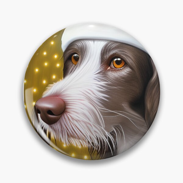 Item preview, Christmas German Longhaired Pointer Wearing A Santa Hat designed and sold by ZenEverAI.