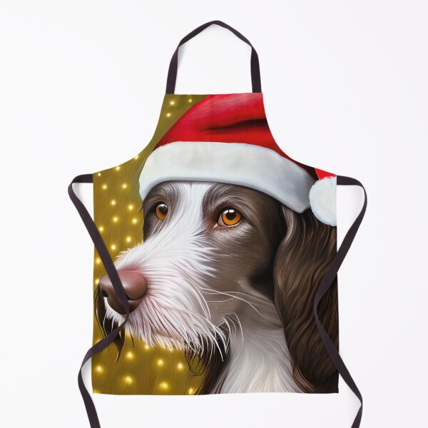 Item preview, Christmas German Longhaired Pointer Wearing A Santa Hat designed and sold by ZenEverAI.