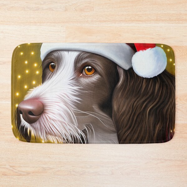 Item preview, Christmas German Longhaired Pointer Wearing A Santa Hat designed and sold by ZenEverAI.