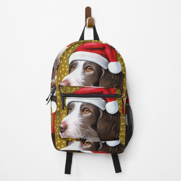 Item preview, Christmas German Longhaired Pointer Wearing A Santa Hat designed and sold by ZenEverAI.