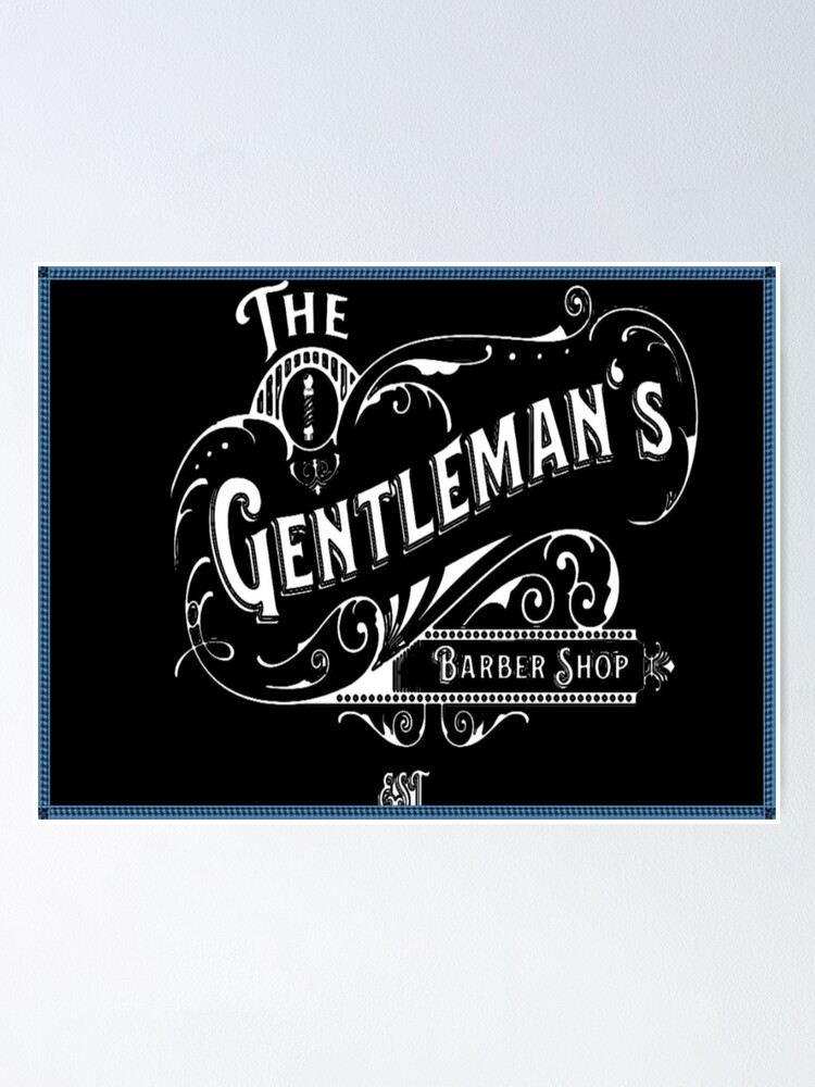 Barbershop sign black with white writing, features barber pole with wings  Poster for Sale by Vintage Hustle