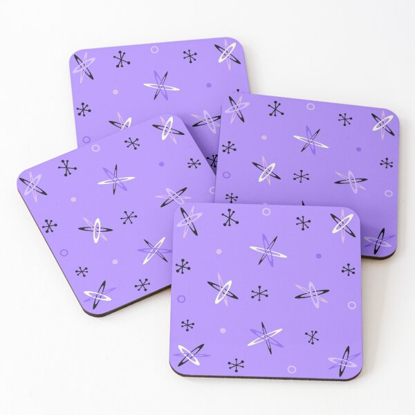 Item preview, Atomic Age Starbursts Purple designed and sold by thepixelgarden.
