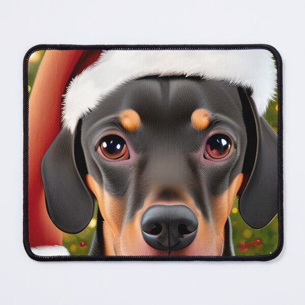 Item preview, Christmas German Pinscher Wearing A Santa Hat designed and sold by ZenEverAI.