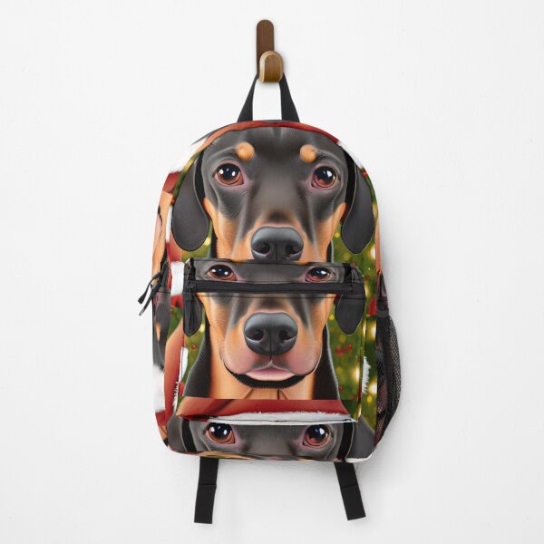 Item preview, Christmas German Pinscher Wearing A Santa Hat designed and sold by ZenEverAI.