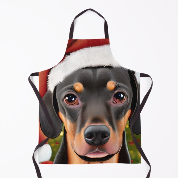 Item preview, Christmas German Pinscher Wearing A Santa Hat designed and sold by ZenEverAI.