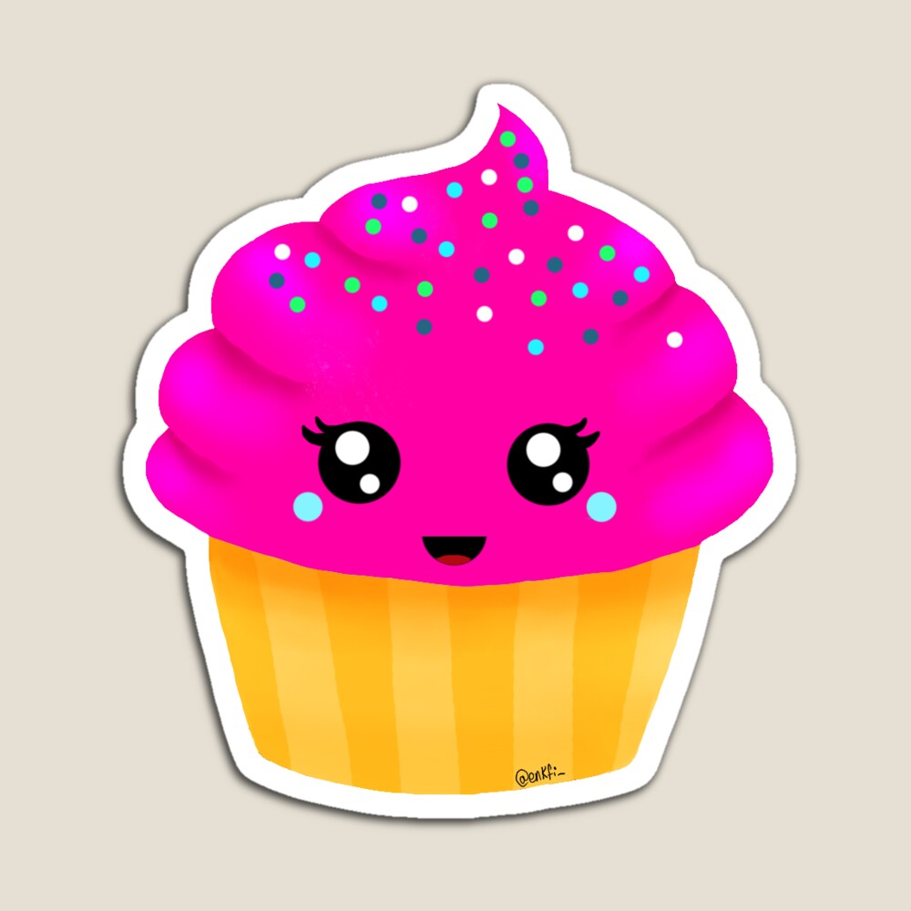 Cute cupcake illustration  Sticker for Sale by Yarafantasyart