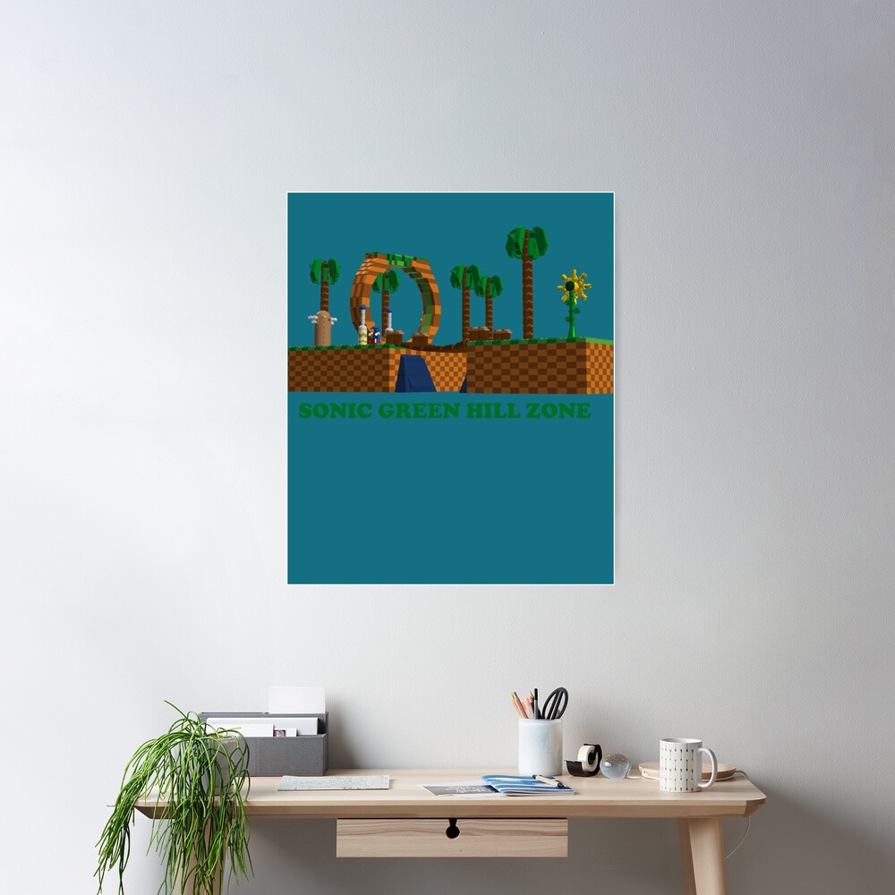 Sonic Green Hill Zone Game Design Shirt128 Poster for Sale by  MindsparkCreati