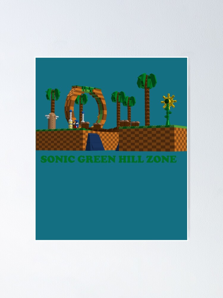 Sonic Green Hill Zone Game Design Shirt128 Poster for Sale by  MindsparkCreati