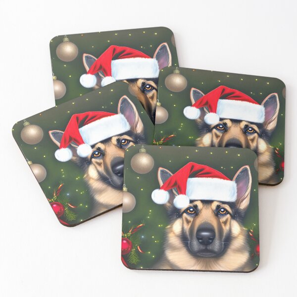 Item preview, Christmas German Shepherd Dog Wearing A Santa Hat designed and sold by ZenEverAI.