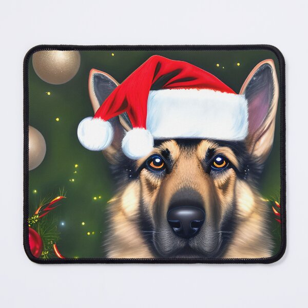 Item preview, Christmas German Shepherd Dog Wearing A Santa Hat designed and sold by ZenEverAI.