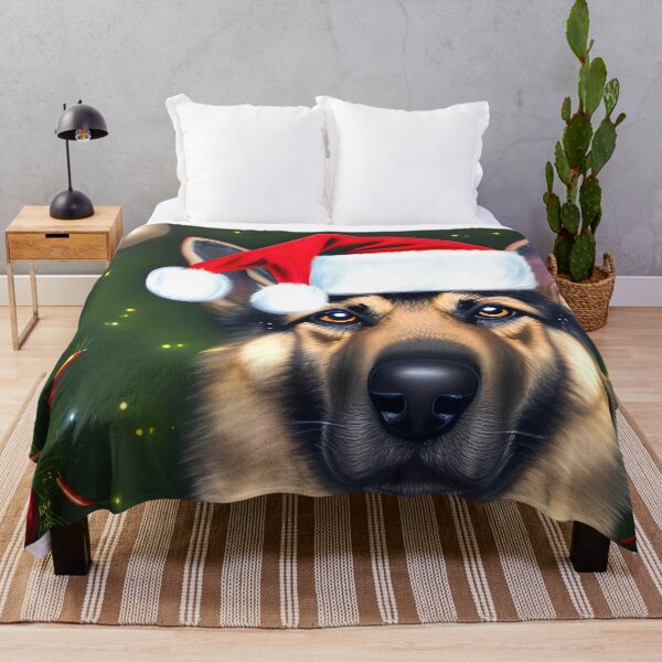 Item preview, Christmas German Shepherd Dog Wearing A Santa Hat designed and sold by ZenEverAI.