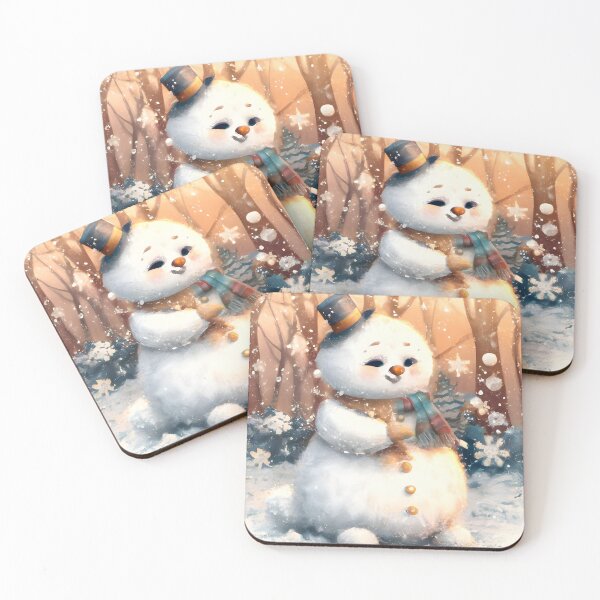 Item preview, Cute Fluffy Snowman catching Snowflakes designed and sold by DreamyEscapism.