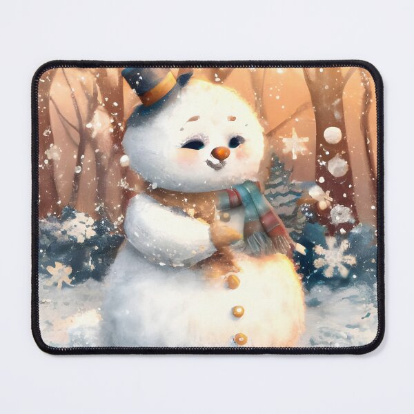 Item preview, Cute Fluffy Snowman catching Snowflakes designed and sold by DreamyEscapism.