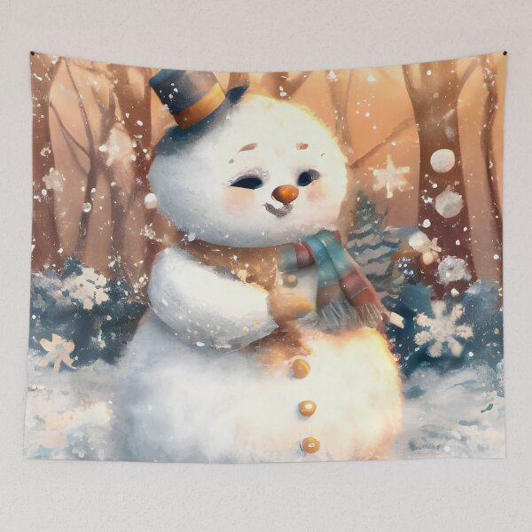 Item preview, Cute Fluffy Snowman catching Snowflakes designed and sold by DreamyEscapism.