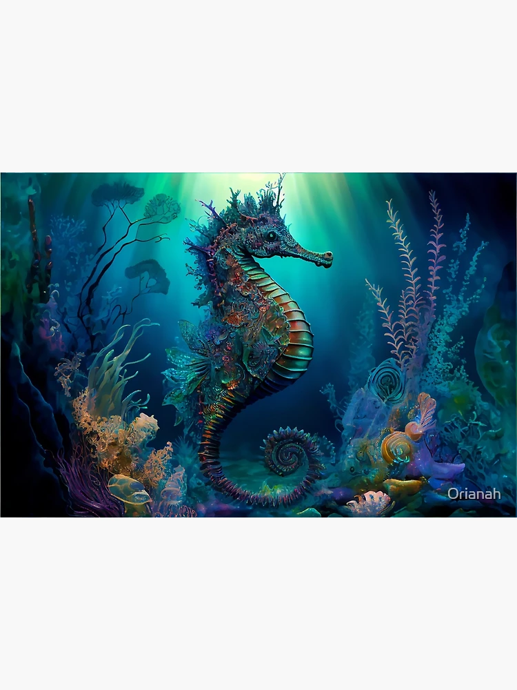 Seahorse Underwater World Label Seahorse Theme Label Acrylic - Temu