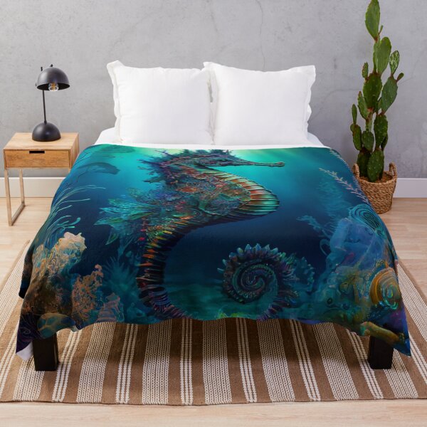 Vista previa del artículo con la obra «Caballito de mar iridiscente Belleza submarina», diseñado y vendido por Orianah.