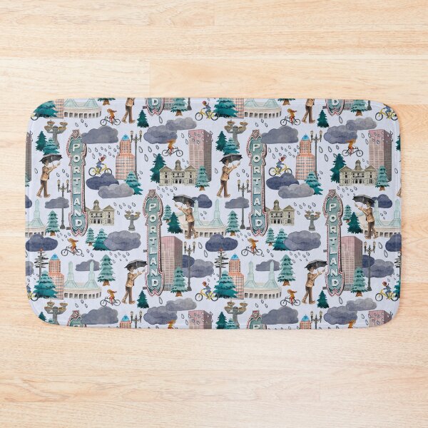 Artikelvorschau, Portland Sehenswürdigkeiten Muster City Print entworfen und verkauft von roseannepaints.