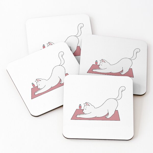 Item preview, White Cat Yoga Stretch  designed and sold by Lauren Kenney.