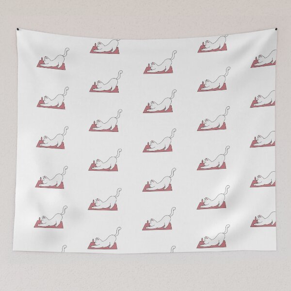 Item preview, White Cat Yoga Stretch  designed and sold by Lauren Kenney.