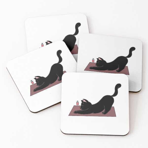 Item preview, Black cat yoga stretch  designed and sold by Lauren Kenney.