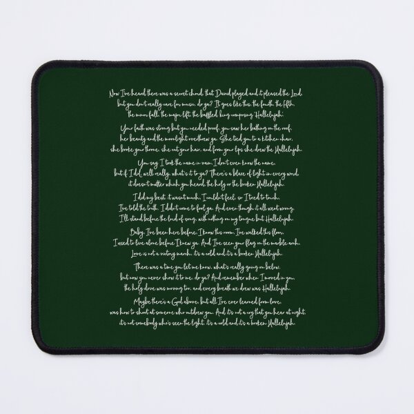 Item preview, Hallelujah - Leonard Cohen (lyrics) designed and sold by edwardken.