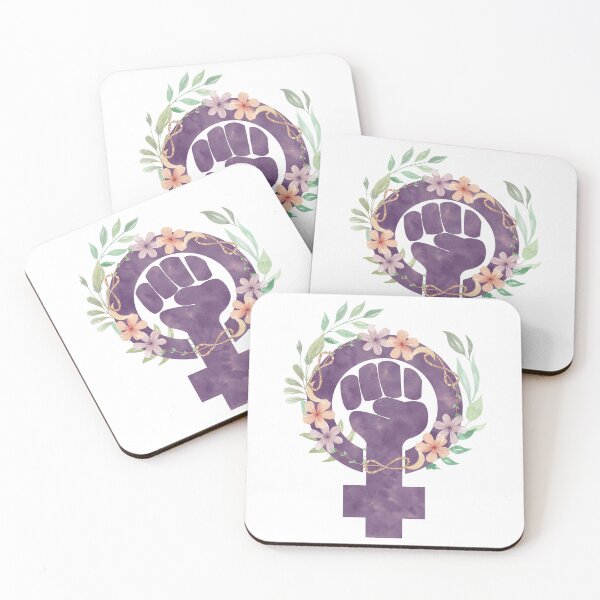 Item preview, Floral Radical Feminist Power Fist Venus Purple Botanic Watercolor  designed and sold by XXRebellion.