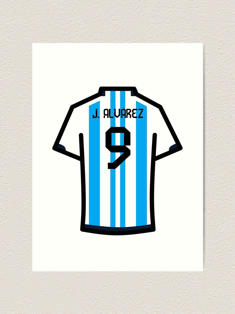 J. ALVAREZ #9 Argentina Soccer Jersey Champions 3 Stars Home Custom World  Cup Jersey 2022