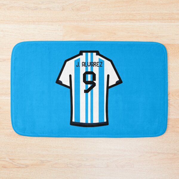 Item preview, Alvarez #9 ARG Blue White Football Jersey designed and sold by Millustgfx.