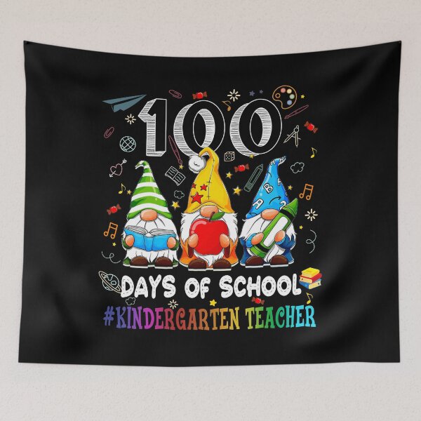 Item preview, Gnome 100 days of school kindergarten Teacher designed and sold by SamArtistbyAUS.