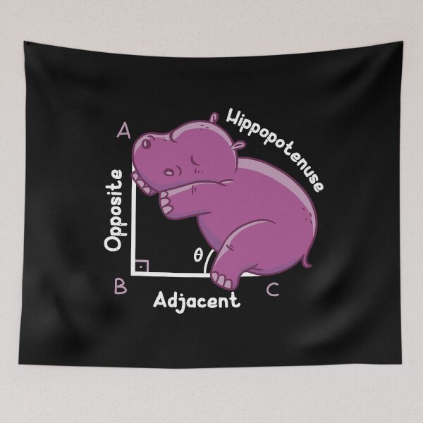 Item preview, Hippopotenuse Hippopotamus Funny Math Pythagoras Theorem designed and sold by MrEddie10.