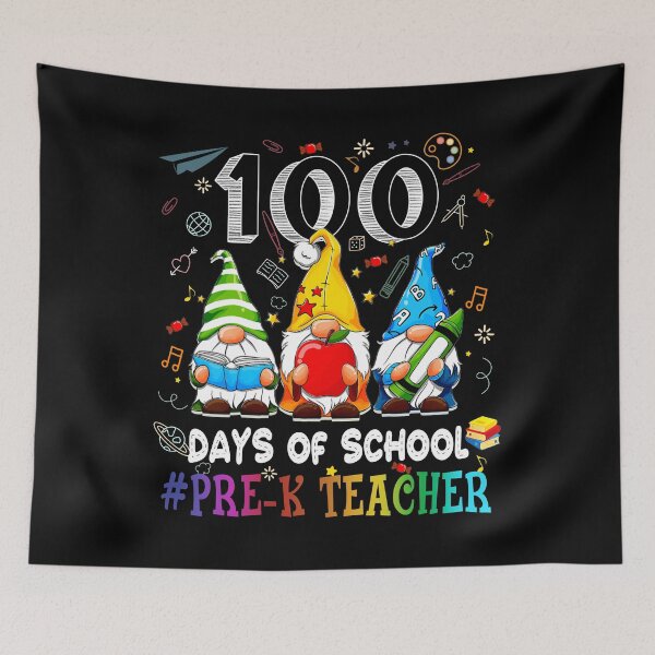 Item preview, Gnome 100 days of school Pre -K Teacher designed and sold by SamArtistbyAUS.